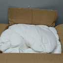 L LOVSOUL Organic 75% Goose Down Fiber Comforter King Size,850+FP,1200TC,Extra Fluffy,Hotel-Luxury Ultra Soft All Season White Duvet Insert with 8 Corner Tabs