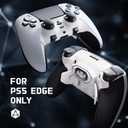 eXtremeRate Beyond Back Paddles Kit for PS5 Edge Controller, OLED Display, Redesigned Ergonomic Rubberized Grips Bottom Shell, Remappable 4 Back Buttons Set for PS5 Edge Controller - White & Black