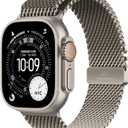 Apple Watch Ultra 3 [GPS + Cellular 49mm] Running & Multisport Smartwatch w/Rugged Titanium Case w/Natural Titanium Milanese Loop - M. Satellite Communications, Advanced Health & Fitness Tracking