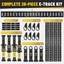 Onesnt 4-Pack 5-FT E-Track Rail Tie Down Kit（28-Piece） Heavy-Duty Steel