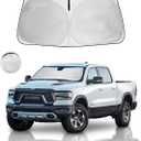 Car Windshield Sun Shade Custom Fit 2010-2025 Dodge RAM 1500 2500 3500 Truck Accessories Sunshade Foldable Sun Visor Protector Front Window Cover Fits 2Dr RegularCab, 4Dr QuadCab, CrewCab, MegaCab