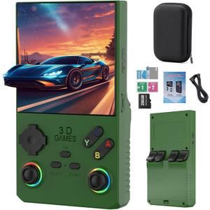 RegiisJoy 2025 New Upgraded V40 Max Handheld Game Console, 40000 Games 4 inch IPS Screen Retro Gaming Console, 256G 4000mAh Portable Mini Pocket Handheld Emulator Gift for Adults (Army Green)