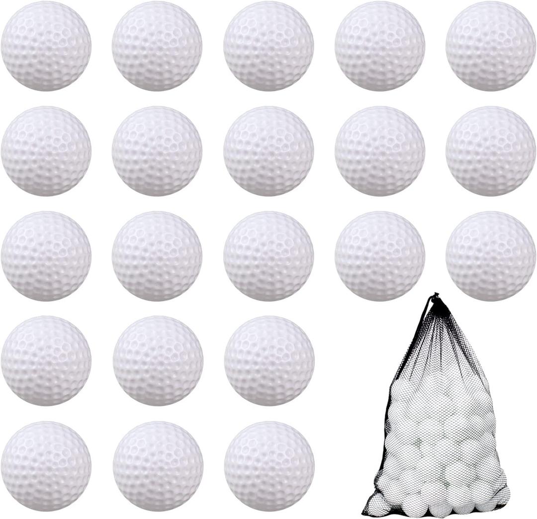 KOFULL Plastic Golf Balls Practice, 24/100 Pack Hollow Plastic Golf Balls Indoor Outdoor Training, Golf Party Decorations (White, 100 Pcs)