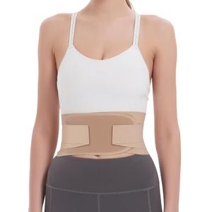 RANDY SUN Ultra Thin Back Brace, Lightweight Breathable for Women & Men, Invisible Waist Support Belt for Lower Back Pain Relief and Posture Correction Beige, M