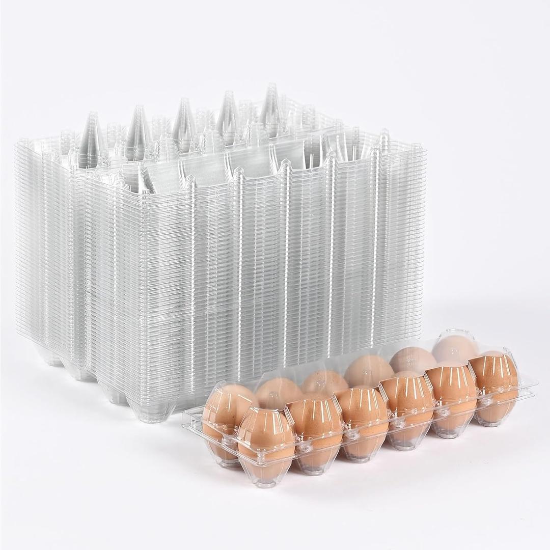 120 Piece Transparent Plastic Egg Cartons Specs26 12 Plastic EggCartons Farm Eggs Storage Size113.932.6inch(2x6 12 bulk Egg Cartons, 120 pieces)