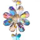 Crystal Flower Suncatcher Hanging Ornament, Rainbow Maker Window Sun Catcher Indoor Outdoor Patio Garden Decor (Deep Multicolor)