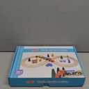 Wooden Train Tracks Toys for Toddler, 33 Pieces Magnetic Train with Wooden Tracks Fits for Thomas, Brio, Chuggington, Melissa and Doug, Rail Set Toy Gifts for 3 4 5 Years Old Girls & Boys