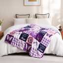 SOCHOW Giftable Throw Blanket for Mom, Super Soft and Cozy Gift for Birthday, Mother's Day from Daughter Son, Best Mom Ever Present Blanket, 50 x 60 inches, Purple