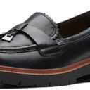 Clarks Women's Westlynn Bella Loafers (6 Wide, Black Leather)