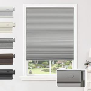 Joydeco No Drill Cordless Blackout Cellular Shades, 30" W x 64" H, Grey