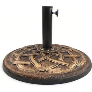 T&Jero 42 lb Round Heavy Duty Patio Market Table Umbrella Base Stand Weight for Outdoor, Bronze