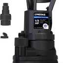 MEDAS Portable Sump Pump for Swimming Pool, Garden Pond, Basement Water Removal with 10ft Power Cord 1/3HP