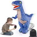 Dinosaur Inflatable Remote Control Toy for Kids, Electric Dinosaur Toy with 360Rotation, Rechargeable T-Rex RC Walking Car for Boys & Girls, Christmas Birthday Gifts for Kids Age 6-12 (Blue)