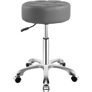 Rolling Stool for Work Medical Tattoo Salon Office, Heavy Duty Esthetician Stool with Wheels Adjustable Hydraulic Chair (Grey)