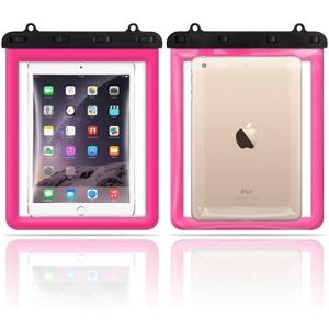 Tablet Waterproof Case Water Proof Dry Bag Pouch Fit for Samsung Galaxy Tab A9+/ S6 Lite/ A7 10.4/ A8 10.5/ S6 5G/ Fit for iPad 10.9 10.2 9.7/ Air 11 10.5 9.7/ Pro 11/ Pixel Tablet 11 (Pink)