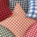 CARRIE HOME Rustic Christmas Decor Red Gingham Plaid Lumbar Pillow Covers 12x20 Set of 2, Red and White Buffalo Check Lumbar Pillows 12 x 20, Red Christmas Outdoor Pillow Covers for Patio Furniture