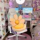 Ditucu Flower Shape Chair Pillow Cute Seat Cushion 19 inch Comfy Lazy Sofa Floor Pillows Dorm Seating for Bedroom Decor Orange