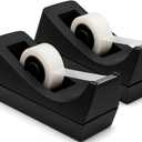 Desktop Tape Dispenser - Non-Skid Base - Weighted Tape Roll Dispenser - Perfect for Office Home School (Tape not Included) 2 Pack
