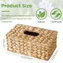 Rectangle Wicker Tissue Box Cover Fits 120-Count (3-Ply) / 160-Count (2-Ply) Boxes, Natural Rattan Woven Facial Tissue Holder, Decorative Tissue Box Holder for Bathroom, Living Room, Office & Desk
