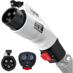 VIPTOO Tesla to J1772 Adapter 60A 250V AC  NACS EV Charging Connector with Digital Display for Tesla Wall/Destination/Mobile Charger, Fast & Safe Charging (White)