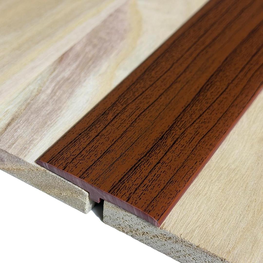 Flexible PVC T-Molding Transition Strips for Hard Wood Floor,Laminate,Tile,LVP. Vinyl Flooring Edging Trim 118" L × 1.97" W,Wood Grain D