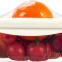 Food Storage Containers with Silicone Stretch Pods for Food Storage in Fridge Reusable Plastic Food Saver with Elastic Lids Fresh Pod for Onions Kitchen Storage and Organization (M)