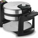 Cuisinart WAF-F30 Round Flip Belgian Waffle Maker, Black/Silver, 1 Inch Thick