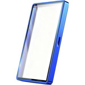 JIAONASHIJIA UV-Resistant Magnetic Metal Slab Case for PSA, BGS, CGC Graded Cards. High Alumina Glass, Multi-Point Magnetic Lock, Durable Metal Frame, Stackable Design. Blue