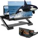 Mobile Phone Magnifier Screen,New 3D HD Mobile Phone Magnifier Projector Screen Portable Foldable Phones Screen Amplifier Screens Enlarger for Movies Videos,Supports All Smartphones