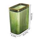 Transparent Trash Can, Bathroom Trash Cans with Lids, 2.6 Gallon Garbage Can for Bedroom, Office, Plastic Slim Waste Basket with Press Top Lid, 10L Clear Trash Bin for Home, Kitchen (Green)