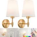 Battery Operated Wall Sconce: Gold Wireless Wall Lights with Magnetic LED Battery Bulb, Easy to Eject Charge, Renter Friendly Wall Lamp for Bedroom Living Room Wall Decor (11.8inch, Brass)