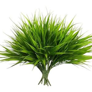 alyptus Artificial Grass Outdoor 12 Bundles Fake Plants Outside Green Onion Faux Greenery Shrubs for Front Porch Planters Pot Décor for Outdoors (Grass)
