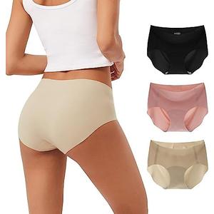 INNERSY Women's Seamless No Show Hipster Panties Invisible Light Underwear 3-Pack size M
