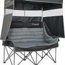 Double Camping Chair with Canopy Heavy Duty 2 Person Folding Loveseat Beach Chair with Shade High Back Oversized Outdoor Camping Couch with Cup Holders & Wine Racks for Lawn, Fishing, Sports, 23 inches x 39 inches x 61 inches