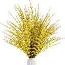 Sggvecsy 10 Pcs 29.5 Long Artificial Jasmine Flowers Tall Fake Flower Bouquet Faux Jasmine Plants Dry Branches for Wedding Home Party Office Hotel Restaurant Kitchen DecorationYellow