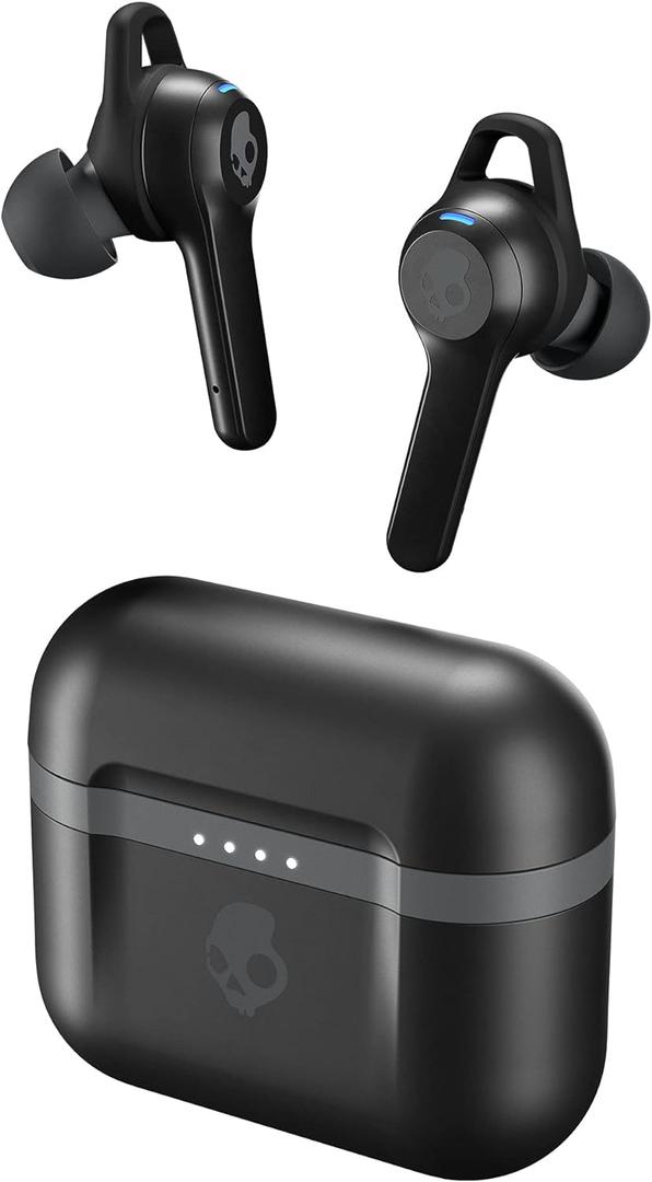 Skullcandy Indy Evo in-Ear Wireless Earbuds, 30 Hr Battery, Microphone, Works with iPhone Android and Bluetooth Devices - Black