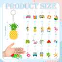 Equsion 100 Pcs Summer Keychains Bulk, 20 Styles, Hawaiian Party Favors | Tropical Flamingo Pineapple Beach Acrylic Keychain Gifts Cute Hawaiian Keyring for Summer Pool Beach Sea Luau Birthday Party