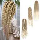 Boho Dreadlocks extension Synthetic Double Ends Dreadlocks with Curly Ended, 20 inches 5 Strands Fish-Bone Braids, Handmade Soft DE Dread Locks (DE 27/613, 24inch)