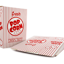 Snappy 4J Red & White Striped Close Top Popcorn Boxes for Movie Night Supplies, Popcorn Containers Bulk, Movie Night Supplies, 2.3 oz. Capacity, 5.75" x 2.5” x 8.5”