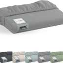 100% Egyptian Cotton Queen Fitted Sheet Only-800 Thread Count Cotton Fitted Sheet Queen, Soft, Durable, Cooling 16 Deep Pocket Sateen Weave Bottom, Luxury Hotel Quality,Light Gray