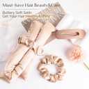 Yanibest Satin Heatless Curler Set, Overnight Hair Curler to Sleep in, No Heat Curling Rods, with Satin Scrunchies and Clip