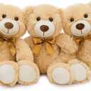 MorisMos 4Pcs Teddy Bears Bulk Baby Shower, 14inch Cute Teddy Bear Stuffed Animals Plush, Small Stuffed Bears on Centerpiece Baby Shower, Brown