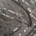 Cololura Women Sequin Elegant Sexy One Shoulder Tassel Oblique Collar Mermaid Bodycon Cocktail Evening Dress Size M, Black-curve