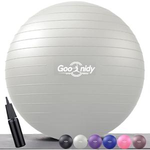 Soft Exercise Ball, Anti-Burst Pilates Yoga Ball Chair Supports 2200lb, Workout Equipment w/ Pump for Women Pregnancy, Medicine, Birthing, Physical Therapy, Stability, Excersing, Birth, Swiss, Fitness