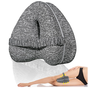 Knee Pillow for Side Sleepers with Elastic Strap, Memory Foam Leg Pillow, Ideal for Spine Alignment, Hip, Back & Joint Pain Relief, for Better Sleeping with Breathable & Washable Cover