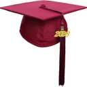 Newrara Graduation Unisex Matte Adult Graduation Cap with Tassel (Maroon)
