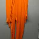 ATHX Men's and Women's Spandex Open Face Bodysuit Costume Adult Stretchy Halloween Cosplay Body Suit Zentai Suit Outfits (Small, Orange)