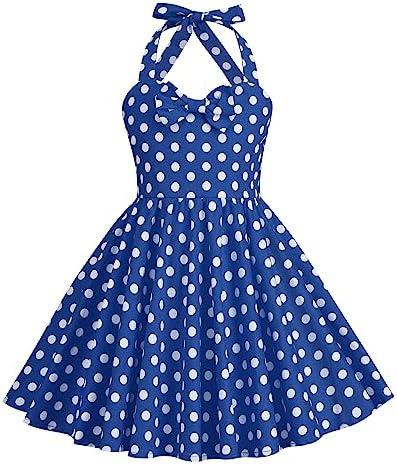 KISSOURBABY Girls 50s Sweetheart Vintage Flower Swing Straps Prom Dress with Polka Dots 11Years