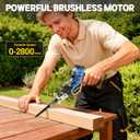 Reciprocating Saw Cordless, 2800 RPM, Compatible With Dewalt 20V Max Battery(NO Battery), Brushless Motor with 10 Saw Blades, LED Light, Tool Free Blade Change, Portable for Wood PVC Cutting