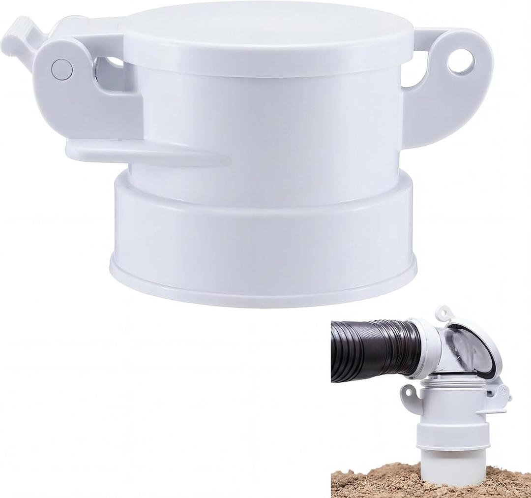 4" White Sewer Cap for Rv Sites/campgrounds Odorless Female Sewer Cap Easily Threads into Standard Threaded PVC Collar Exterior Accessories for Trailers, Campers, and Motorhomes